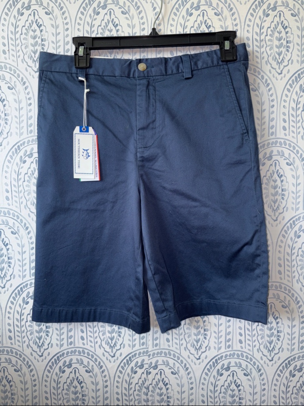 Southern Tide Cotton Chino Navy Blue Shorts Size 16 NWT